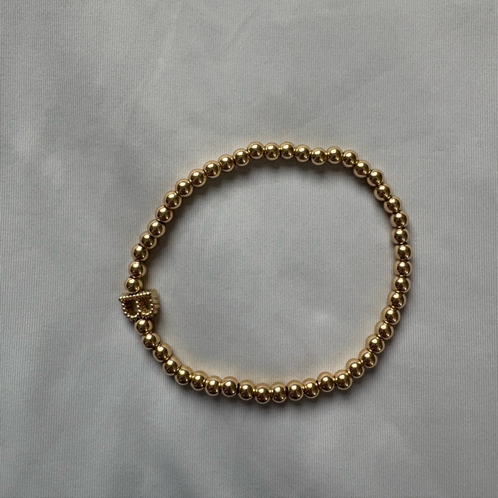 Bauble bar gold beaded initial bracelet